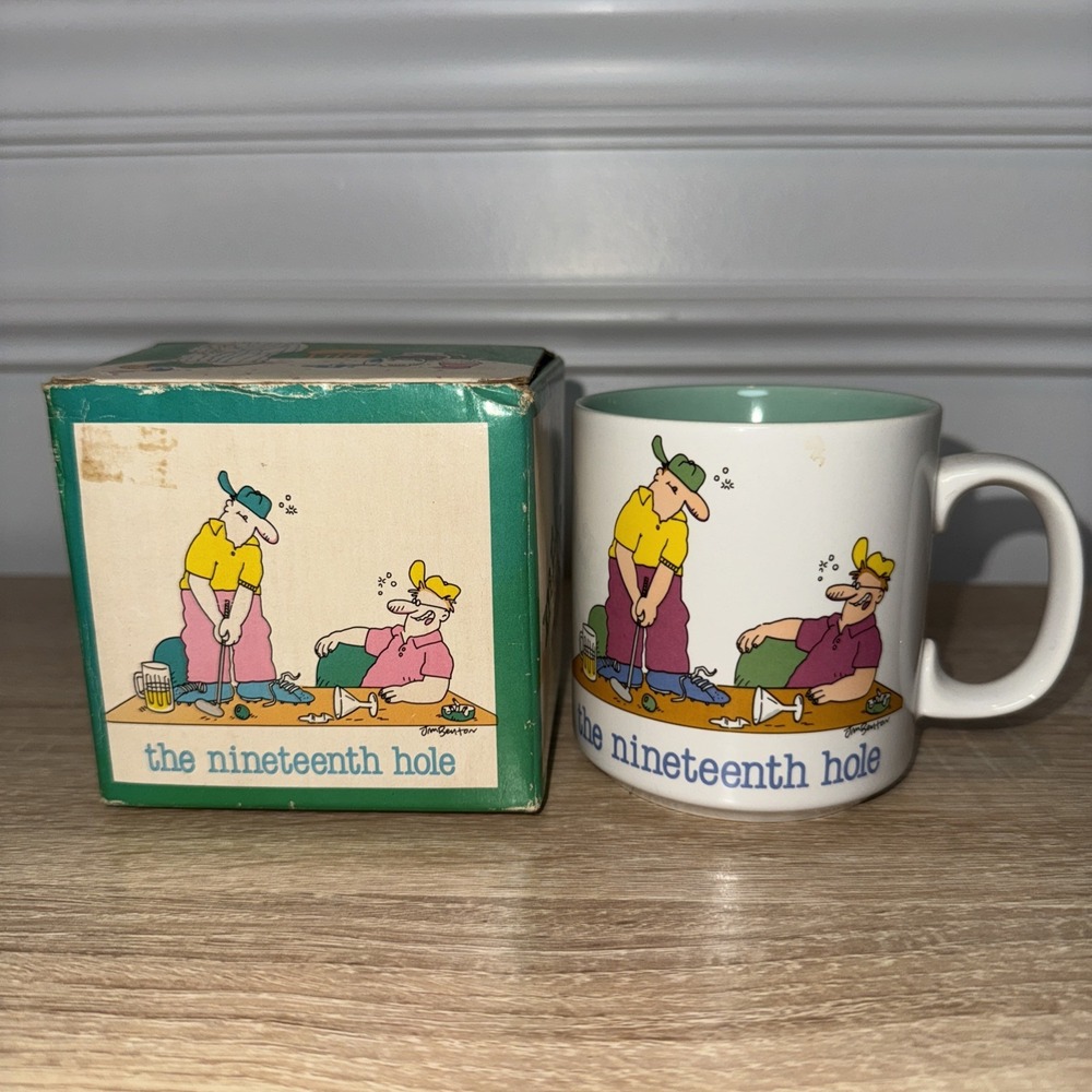VTG Jim Benton Mr. Golf‎ Mugs The Nineteenth Hole by Papel Style #56235 Korea